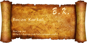 Becze Kartal névjegykártya
